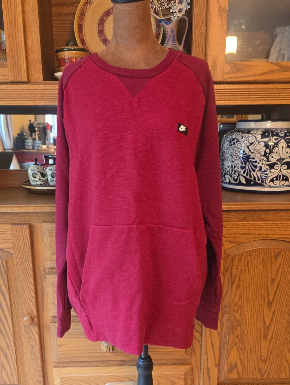 Nike Men's Burgundy Crewneck Sweatshirt
